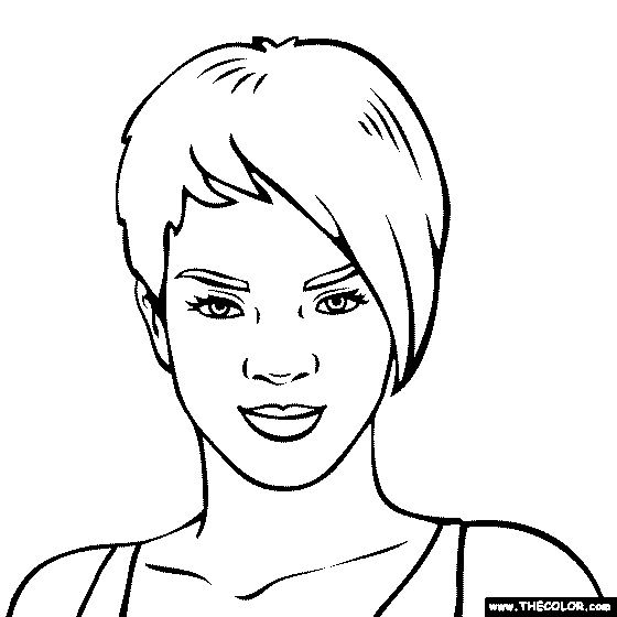 Rihanna Coloring Page