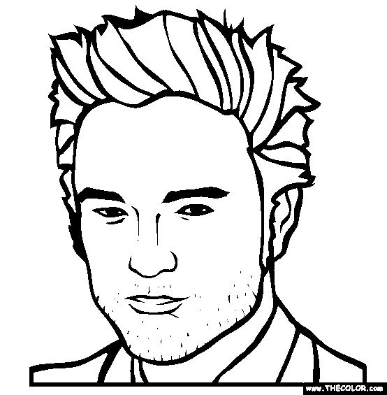 Robert Pattinson Online Coloring Page 