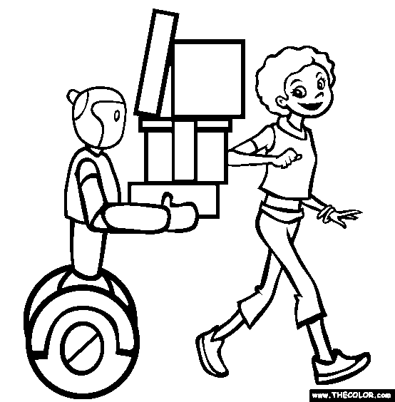 Robot Assistant Coloring Page