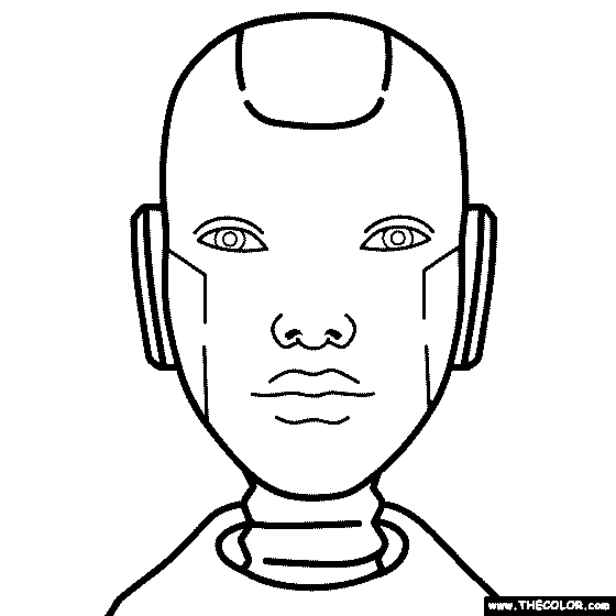 Robot Face Coloring Page