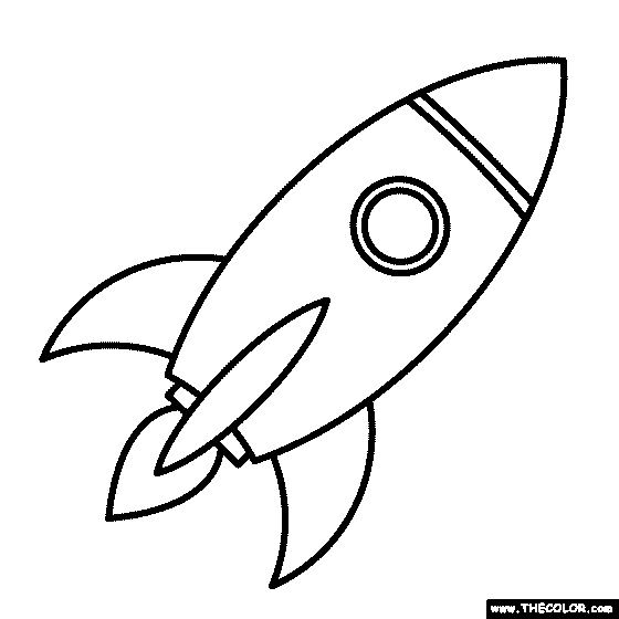 Rocket Ship Coloring Page