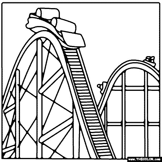 Rollercoaster Coloring Page