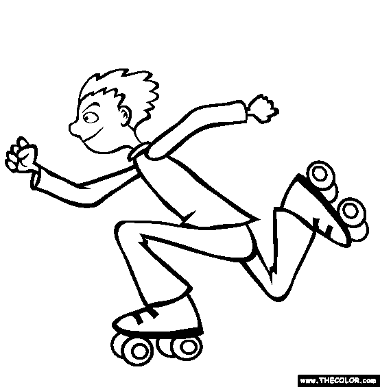 Rollerskating Coloring Page