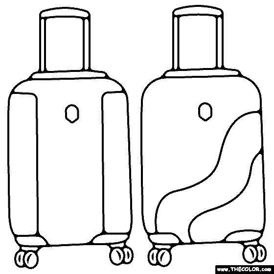 Rolling Suitcases Coloring Page
