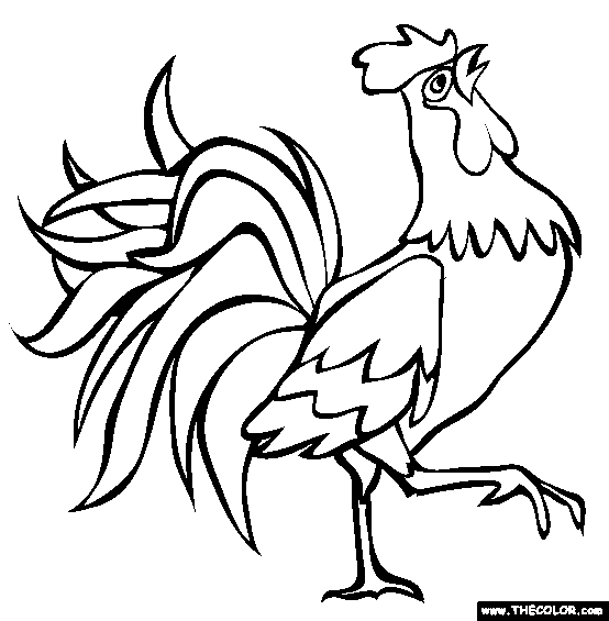 Strutting Rooster Coloring Page