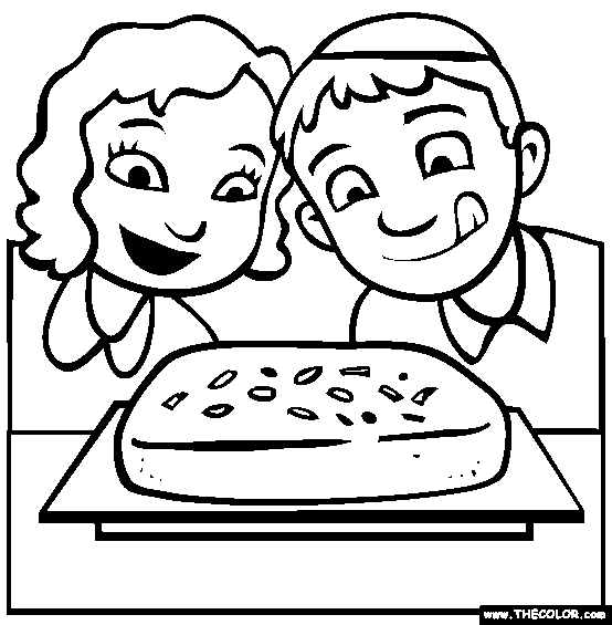 Rosh Hashanah Honey Cake Coloring Page