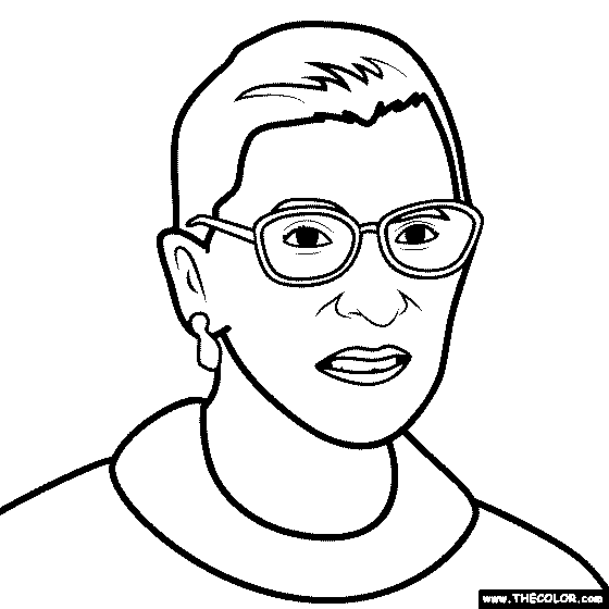 Ruth Bader Ginsburg Coloring Page