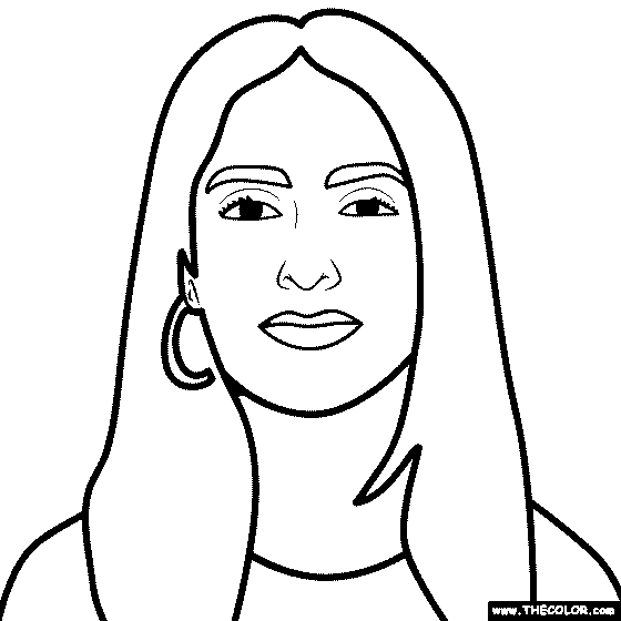 Salma Hayek Coloring Page