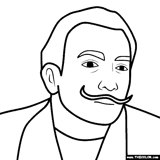 Salvador Dali Coloring Page