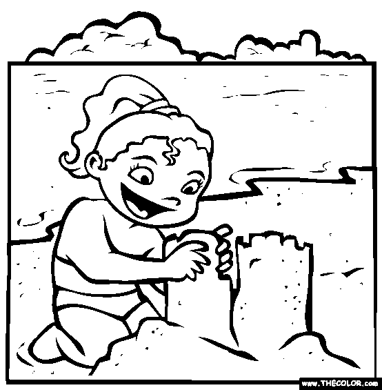 Sandcastle Coloring Page