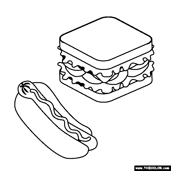 Sandwiches Coloring Page