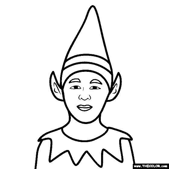 Santa Elf Coloring Page