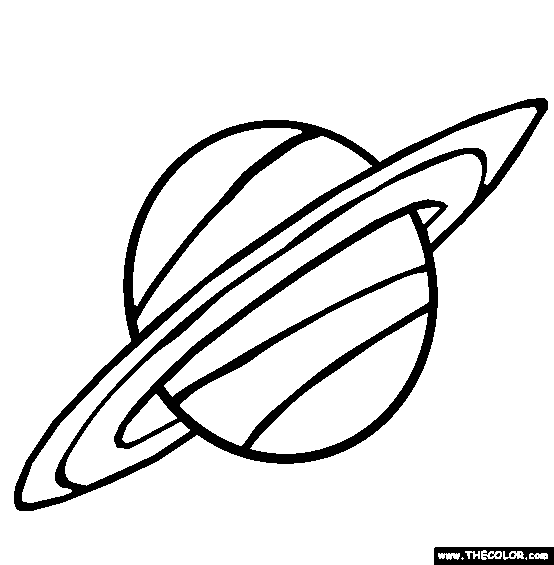 Planet Saturn Online Coloring Page