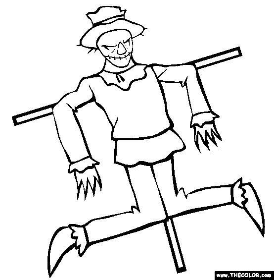 Scary Scarecrow Coloring Page