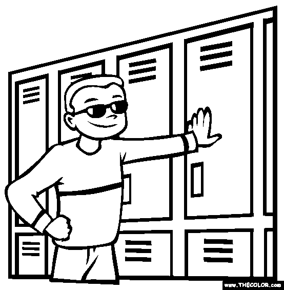 School Locker Coloring Page