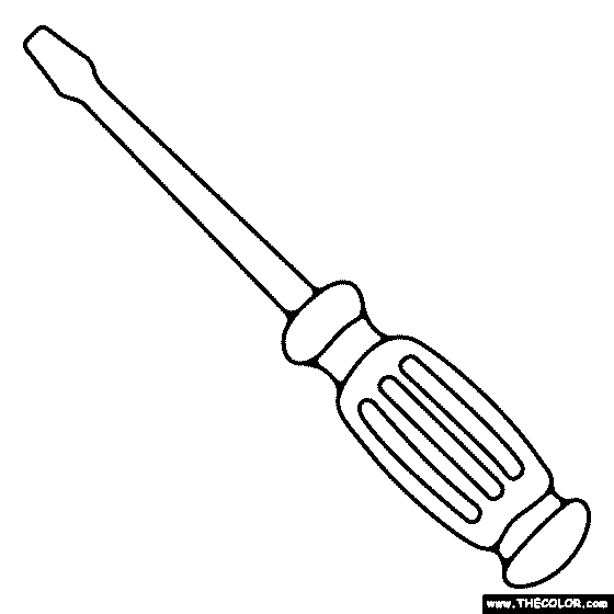 Screwdriver Coloring Page