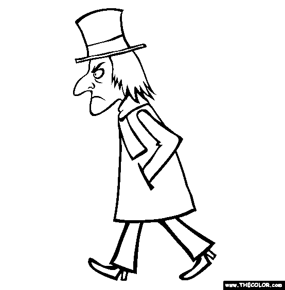 Scrooge Christmas Coloring Page