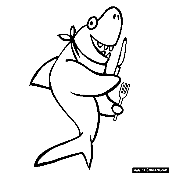 Shark Coloring Page | Free Shark Online Coloring
