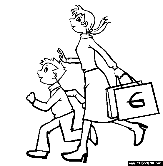 Shopping Coloring Page