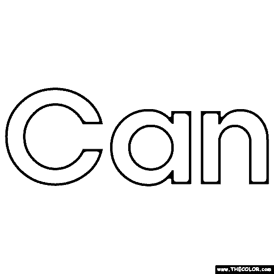Sight Word Can Coloring Page