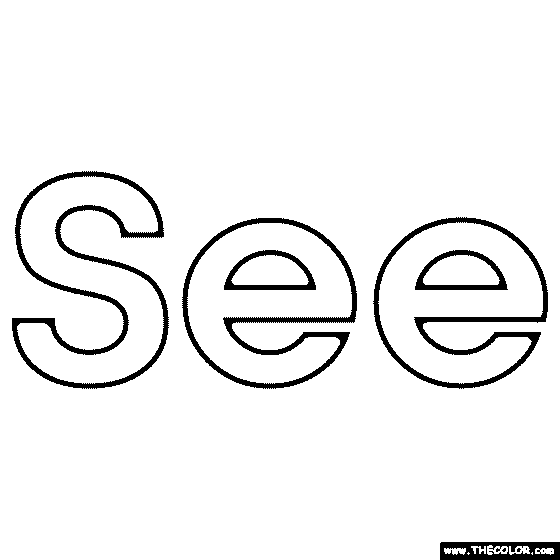 Sight Word See Coloring Page