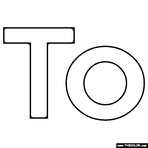 Sight Word To Coloring Page