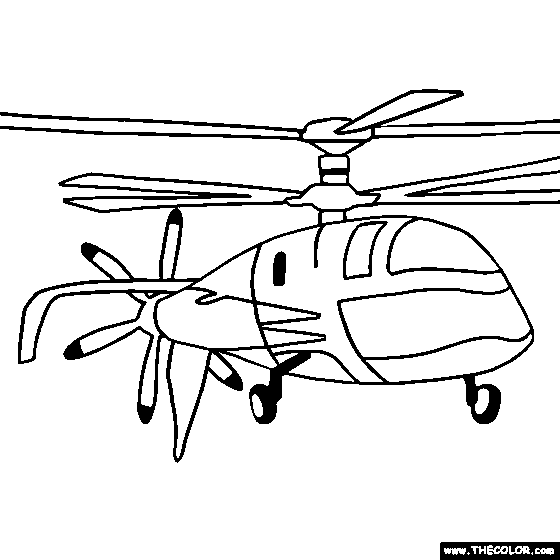 Sikorsky X2 Helicopter Online Coloring Page