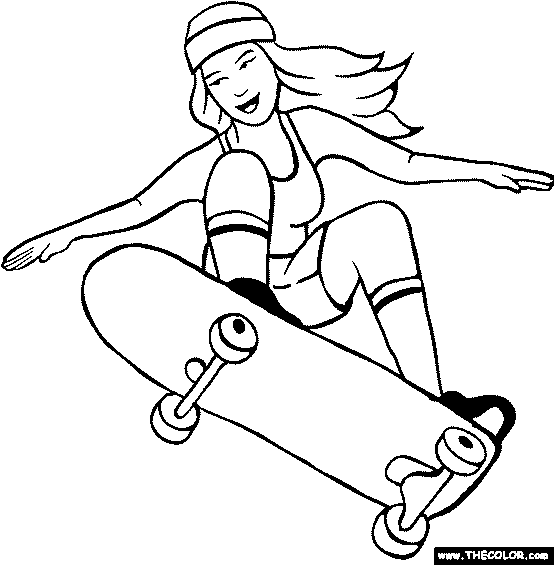 Skateboarding Coloring Page