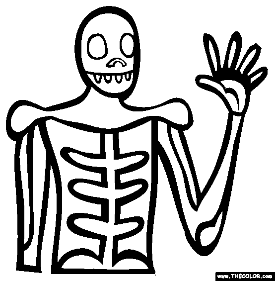 Skeleton Costume Coloring Page