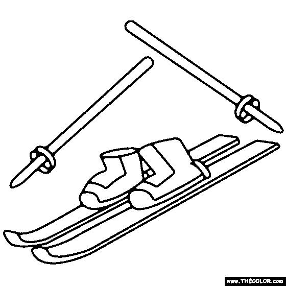 Skis Coloring Page