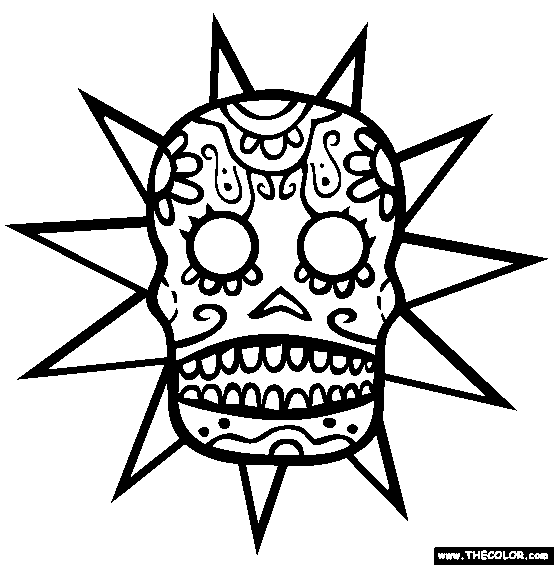 Sun Skull Coloring Page