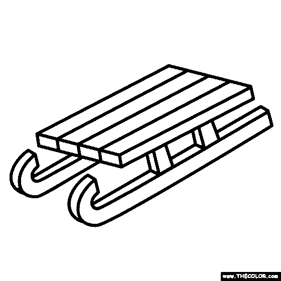 Sled Coloring Page