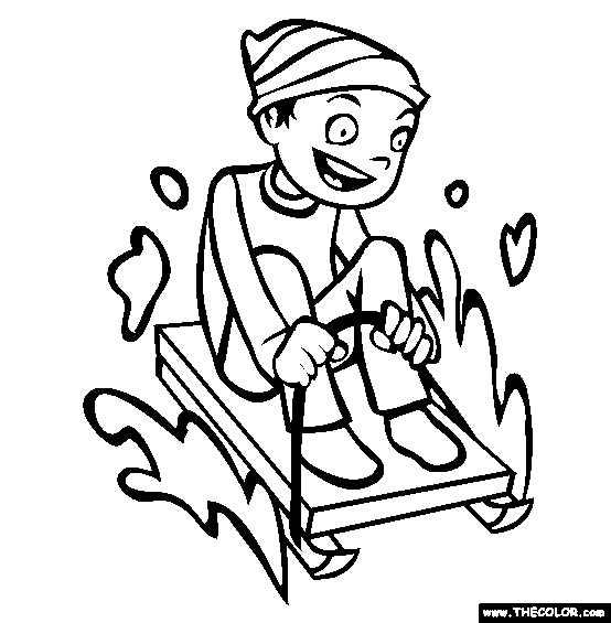 Sleigh Christmas Coloring Page