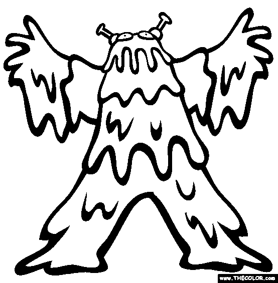 Slimy Monster Costume Coloring Page