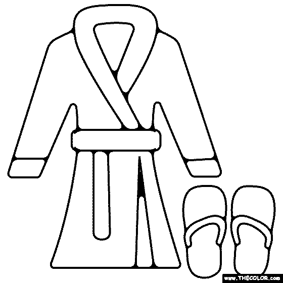 Slippers and bathrobe Coloring Page