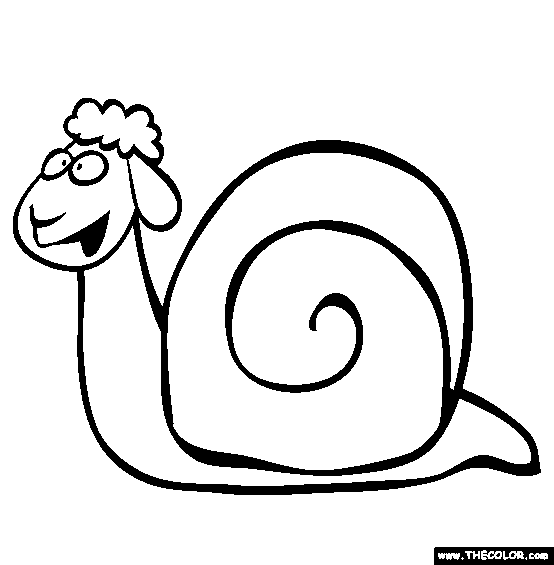 Snail Lamb Coloring Page