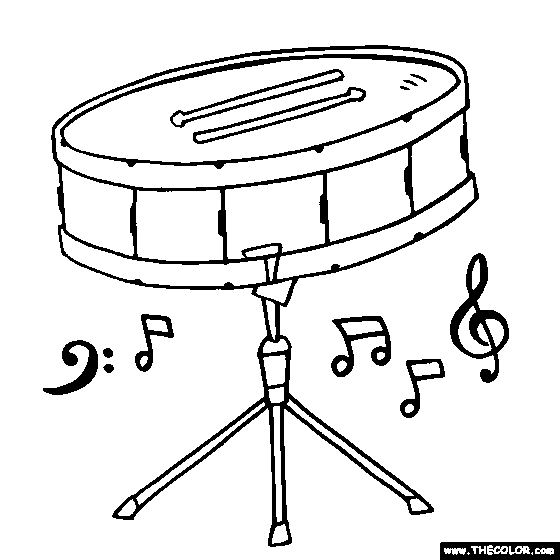 Snare Drum Coloring Page, Color Drums