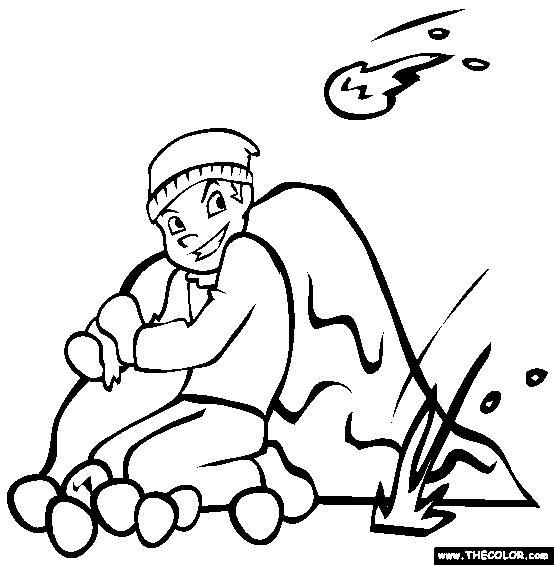 Snowball Fight Coloring Page