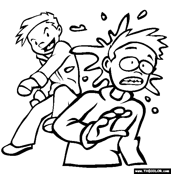 Snowball Fight Splat Coloring Page