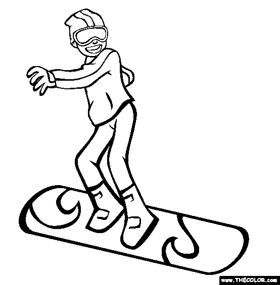 Snowboard Coloring Page