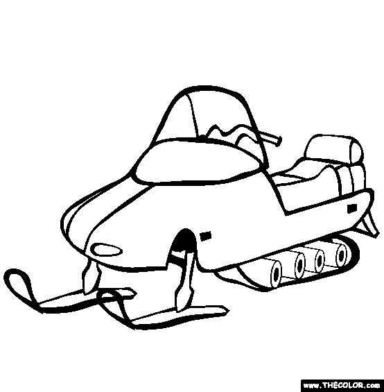 Snowmobile Coloring Page