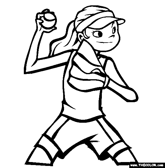 Softball Coloring Page