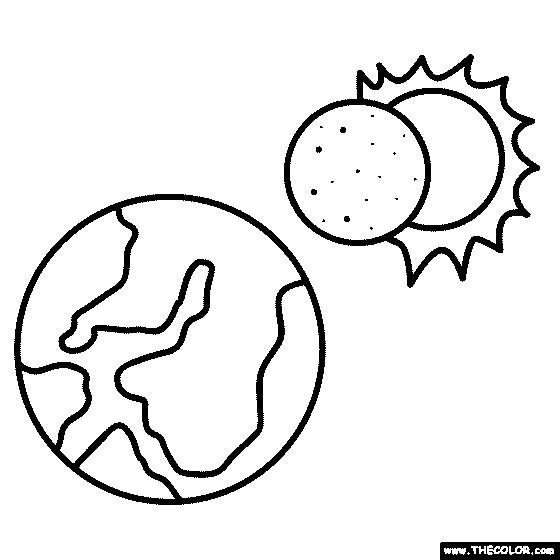 Solar Eclipse Coloring Page