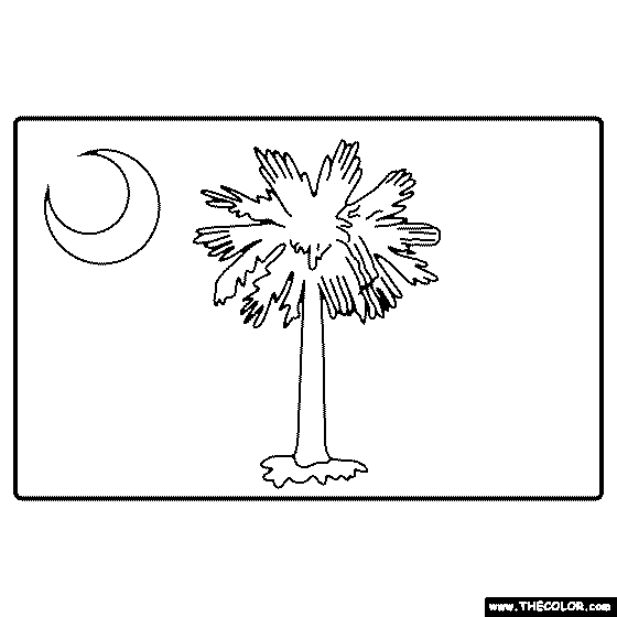 South Carolina State Flag Coloring Page