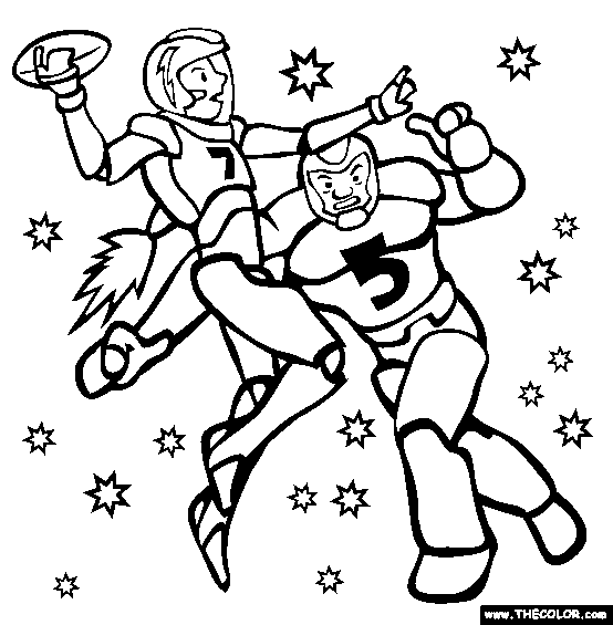 Space Football Coloring Page