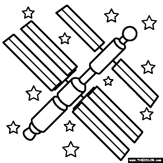 Space Station Coloring Page