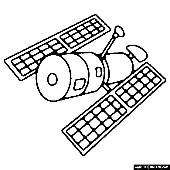 Space Telescope Coloring Page