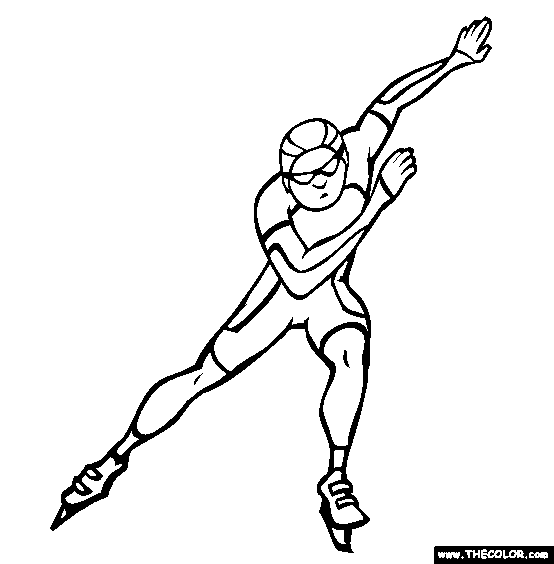 Speed Skating Coloring Page