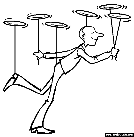 Spinning Plates Coloring Page