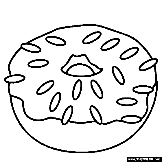 Sprinkled Donut Coloring Page